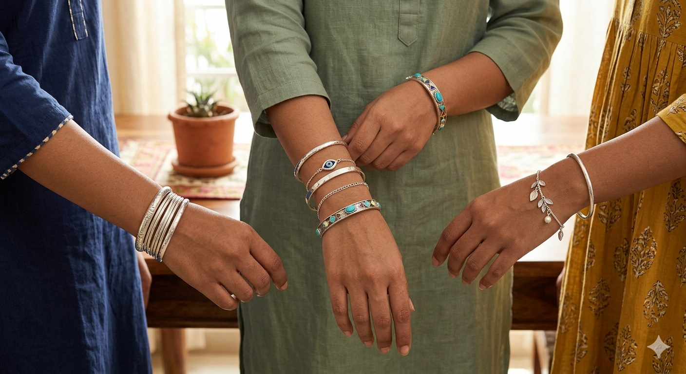 Silver Bangles and Bracelets