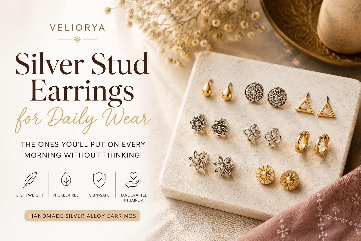 silver stud earrings for daily wear